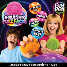 Load image into Gallery viewer, Fun Doh Fuzzy Face Squishy Sensory Toy Variety - 12/Display
