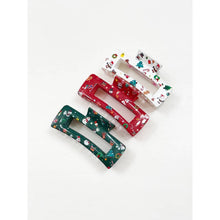 Load image into Gallery viewer, Christmas Design Cut out Rectangle Hair Claw