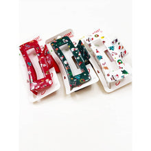 Load image into Gallery viewer, Christmas Design Cut out Rectangle Hair Claw