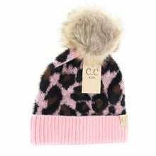 Load image into Gallery viewer, Kids 🧸 Leopard Pom C.C Beanie for Children