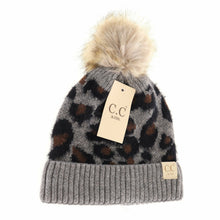 Load image into Gallery viewer, Kids 🧸 Leopard Pom C.C Beanie for Children