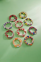 Load image into Gallery viewer, Football Enamel Game Day Beaded Stretch Bracelet