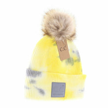 Load image into Gallery viewer, DOORBUSTER Tie Dye Fur Pom C.C Beanie