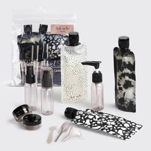 Load image into Gallery viewer, Refillable Ultimate Travel 11pc Set - Black & Ivory