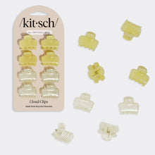 Load image into Gallery viewer, Mini Jelly Cloud Clips 8pc Set - Pearlized Cream & Butter Yellow