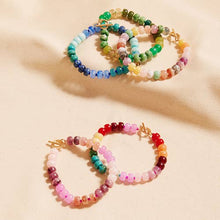 Load image into Gallery viewer, Flat Round Resin Bead Ombre Mixed Stretch Bracelet