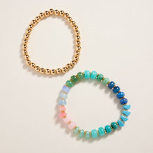 Load image into Gallery viewer, Mixed Marble Ombre CCB Beaded 2PC Stretch Bracelet