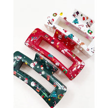 Load image into Gallery viewer, Christmas Design Cut out Rectangle Hair Claw