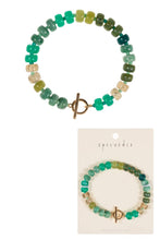 Load image into Gallery viewer, Flat Round Resin Bead Ombre Mixed Stretch Bracelet