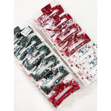 Load image into Gallery viewer, Christmas Design Cut out Rectangle Hair Claw
