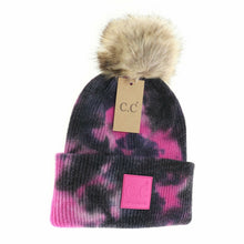 Load image into Gallery viewer, DOORBUSTER Tie Dye Fur Pom C.C Beanie