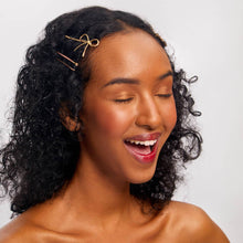 Load image into Gallery viewer, Metal Enamel Cloud & Bow Bobby Pins 8pc Set - Rosewood