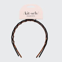 Load image into Gallery viewer, Zig Zag Headband 2pc - Black & Tort