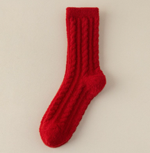 Load image into Gallery viewer, Holiday Candy Cane Cozy Socks