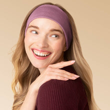 Load image into Gallery viewer, Recycled Fabric Ribbed Elastic Headbands 2pc Set - Cherry Lacquer & Dusty Pink
