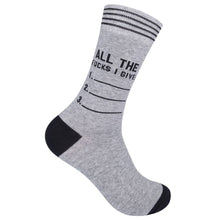 Load image into Gallery viewer, List Of All The Fucks I Give Socks | Funatic