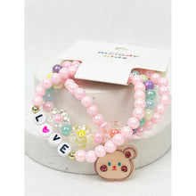 Load image into Gallery viewer, Love and Bear Theme Kids Layering Bracelet Set