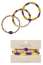 Load image into Gallery viewer, Football Enamel Game Day Beaded Stretch Bracelet