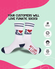 Load image into Gallery viewer, I Love Jesus (But I Cuss) Socks | Funny | Funatic
