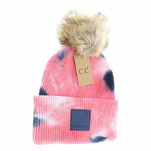 Load image into Gallery viewer, DOORBUSTER Tie Dye Fur Pom C.C Beanie
