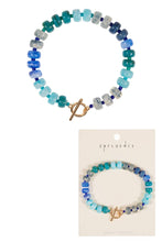 Load image into Gallery viewer, Flat Round Resin Bead Ombre Mixed Stretch Bracelet