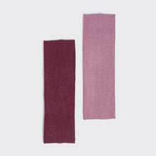 Load image into Gallery viewer, Recycled Fabric Ribbed Elastic Headbands 2pc Set - Cherry Lacquer & Dusty Pink