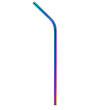 Load image into Gallery viewer, Metallic Rainbow Bent Stainless Steel Straw (4 pack)