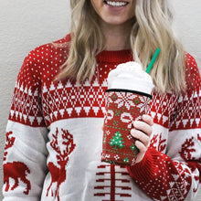 Load image into Gallery viewer, Holiday Insulated Drink Sleeve Red Sweater MEDIUM