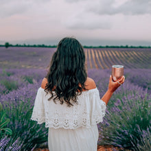 Load image into Gallery viewer, Stemless Rose Gold Glitter 16 oz.