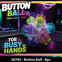 Load image into Gallery viewer, Fidget Button Ball Silicone Sensory Stress Toy - 8/Display
