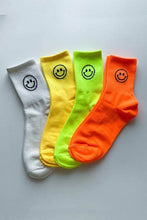 Load image into Gallery viewer, Smile woman Neon socks Combed cotton Crew Socks
