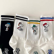 Load image into Gallery viewer, Peanuts Variety Snoopy 2Line Crew Ankle Socks
