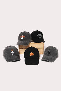 Halloween Spooky Cat Embroidered Baseball Cap