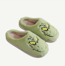 Load image into Gallery viewer, Christmas Holiday Cozy Grinch Slippers
