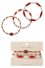 Load image into Gallery viewer, Football Enamel Game Day Beaded Stretch Bracelet
