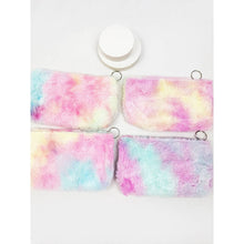Load image into Gallery viewer, Tie Dyed Faux Fur Coin Purse with Key Ring
