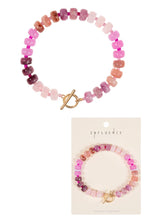 Load image into Gallery viewer, Flat Round Resin Bead Ombre Mixed Stretch Bracelet
