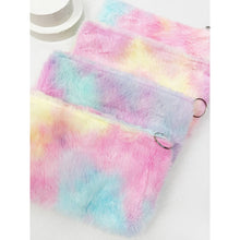 Load image into Gallery viewer, Tie Dyed Faux Fur Coin Purse with Key Ring
