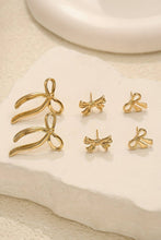 Load image into Gallery viewer, Plated Stainless Alloy Bow Earring Set
