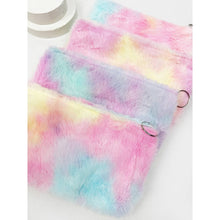 Load image into Gallery viewer, Tie Dyed Faux Fur Coin Purse with Key Ring
