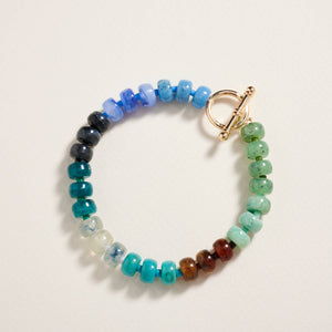 Marbled Ombre Rounded Beaded Stretch Bracelet