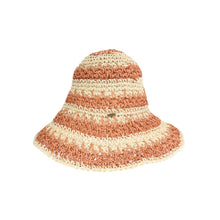 Load image into Gallery viewer, Broad Striped Paper Straw Hand Crochet C.C Bucket Hat
