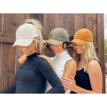 Load image into Gallery viewer, DOORBUSTER Corduroy Criss Cross High Pony CC Ball Cap
