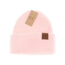 Load image into Gallery viewer, Ribbed Double Cuff C.C Beanie HTS0007
