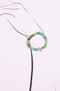 Flat Round Resin Bead Ombre Mixed Stretch Bracelet