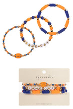 Load image into Gallery viewer, Football Enamel Game Day Beaded Stretch Bracelet
