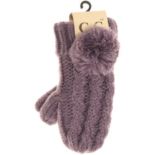 Load image into Gallery viewer, Kids 🧸 CC Solid Pom Fuzzy Lined Mittens
