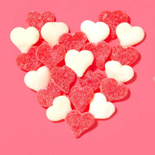 Load image into Gallery viewer, Gummi Candy - Red &amp; White Hearts - 7 oz Resealable Bag
