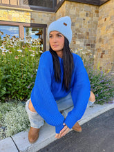 Load image into Gallery viewer, Ribbed Double Cuff C.C Beanie HTS0007
