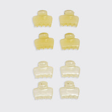 Load image into Gallery viewer, Mini Jelly Cloud Clips 8pc Set - Pearlized Cream &amp; Butter Yellow
